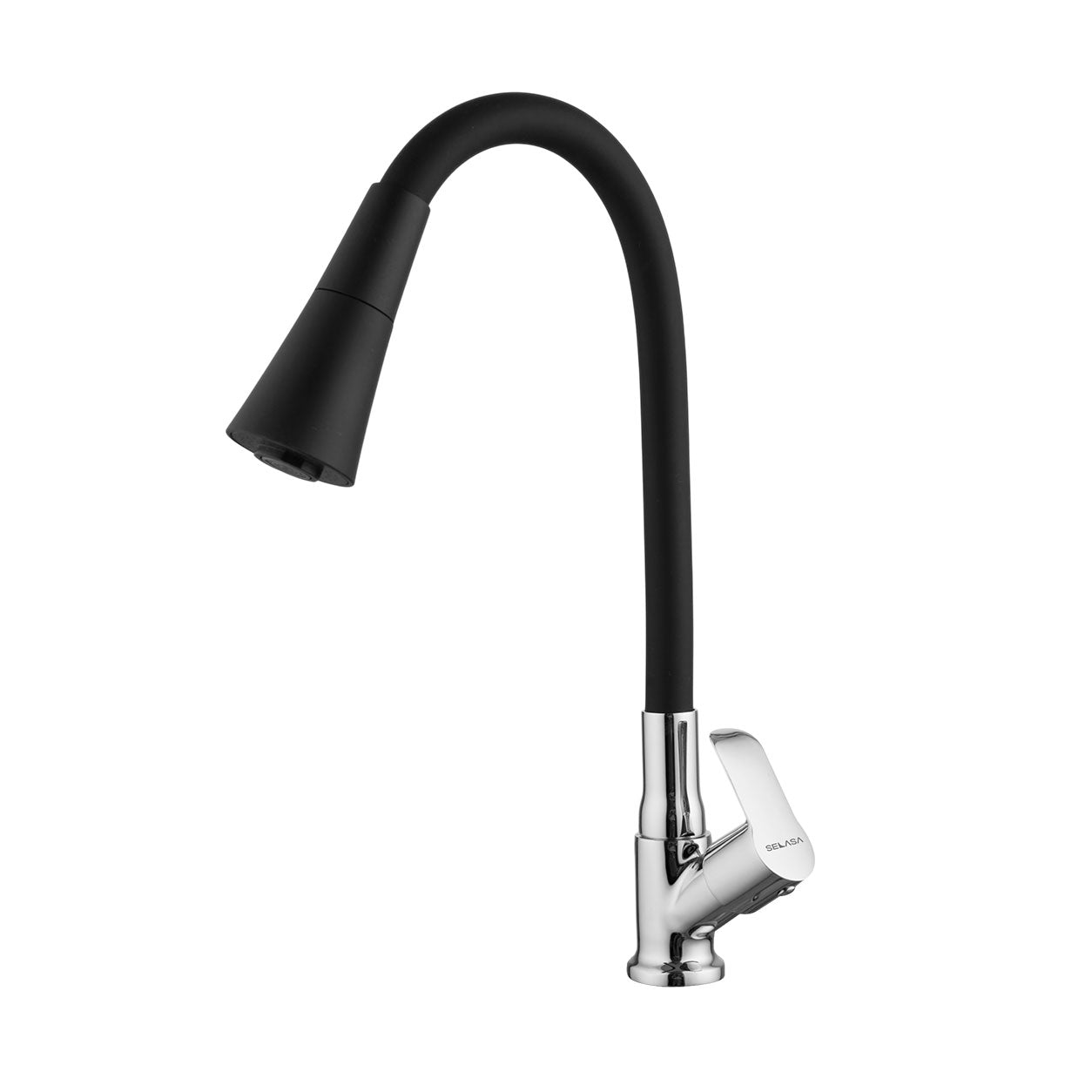 Swan Neck Black Shower Spout